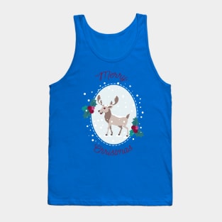 Merry Christmas - Moose and snow Tank Top